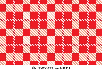 Red Gingham pattern. Texture from rhombus for - plaid, tablecloths,shirts,dresses,paper,bedding,blankets,quilts and other textile products.Vector illustration. - Vector