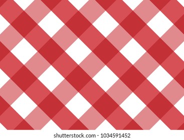 Red Gingham pattern. Texture from rhombus/squares for - plaid, tablecloths, clothes, shirts, dresses, paper, bedding, blankets, quilts and other textile products. Vector illustration.