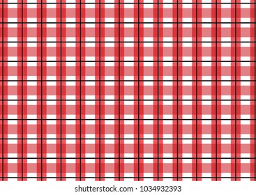 Red Gingham pattern. Texture from rhombus/squares for - plaid, tablecloths, clothes, shirts, dresses, paper, bedding, blankets, quilts and other textile products. Vector illustration.