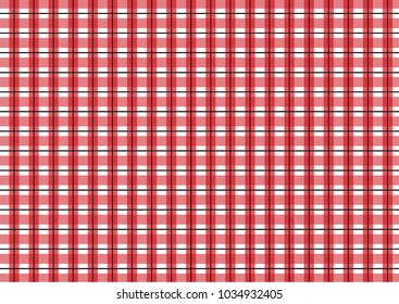 Red Gingham pattern. Texture from rhombus/squares for - plaid, tablecloths, clothes, shirts, dresses, paper, bedding, blankets, quilts and other textile products. Vector illustration.