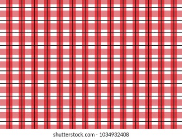 Red Gingham pattern. Texture from rhombus/squares for - plaid, tablecloths, clothes, shirts, dresses, paper, bedding, blankets, quilts and other textile products. Vector illustration.