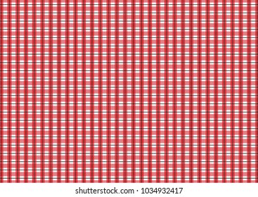 Red Gingham pattern. Texture from rhombus/squares for - plaid, tablecloths, clothes, shirts, dresses, paper, bedding, blankets, quilts and other textile products. Vector illustration.