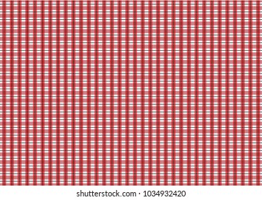 Red Gingham pattern. Texture from rhombus/squares for - plaid, tablecloths, clothes, shirts, dresses, paper, bedding, blankets, quilts and other textile products. Vector illustration.