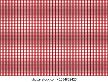Red Gingham pattern. Texture from rhombus/squares for - plaid, tablecloths, clothes, shirts, dresses, paper, bedding, blankets, quilts and other textile products. Vector illustration.