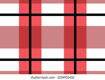 Red Gingham pattern. Texture from rhombus/squares for - plaid, tablecloths, clothes, shirts, dresses, paper, bedding, blankets, quilts and other textile products. Vector illustration.
