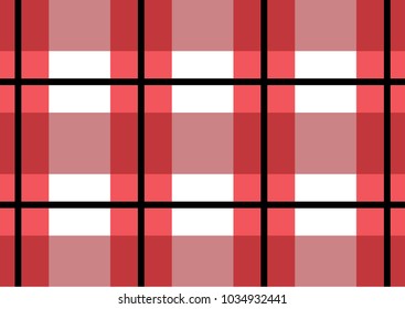 Red Gingham pattern. Texture from rhombus/squares for - plaid, tablecloths, clothes, shirts, dresses, paper, bedding, blankets, quilts and other textile products. Vector illustration.
