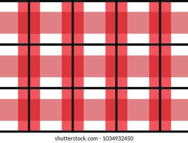 Red Gingham pattern. Texture from rhombus/squares for - plaid, tablecloths, clothes, shirts, dresses, paper, bedding, blankets, quilts and other textile products. Vector illustration.