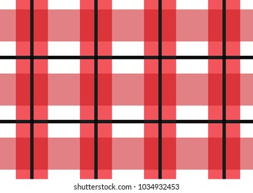 Red Gingham pattern. Texture from rhombus/squares for - plaid, tablecloths, clothes, shirts, dresses, paper, bedding, blankets, quilts and other textile products. Vector illustration.