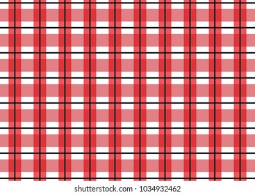 Red Gingham pattern. Texture from rhombus/squares for - plaid, tablecloths, clothes, shirts, dresses, paper, bedding, blankets, quilts and other textile products. Vector illustration.