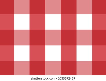 Red Gingham pattern. Texture from rhombus/squares for - plaid, tablecloths, clothes, shirts, dresses, paper, bedding, blankets, quilts and other textile products. Vector illustration.