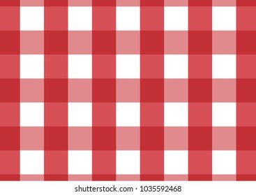 Red Gingham pattern. Texture from rhombus/squares for - plaid, tablecloths, clothes, shirts, dresses, paper, bedding, blankets, quilts and other textile products. Vector illustration.