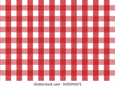 Red Gingham pattern. Texture from rhombus/squares for - plaid, tablecloths, clothes, shirts, dresses, paper, bedding, blankets, quilts and other textile products. Vector illustration.