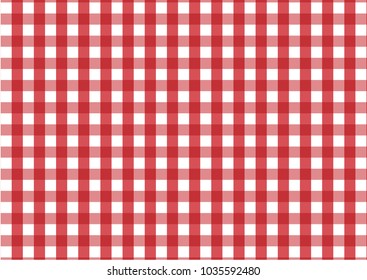 Red Gingham pattern. Texture from rhombus/squares for - plaid, tablecloths, clothes, shirts, dresses, paper, bedding, blankets, quilts and other textile products. Vector illustration.
