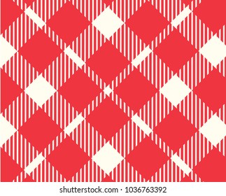 Red Gingham pattern. Texture from rhombus/squares for - plaid, tablecloths, clothes, shirts, dresses, paper, bedding, blankets, quilts and other textile products. Vector illustration.
