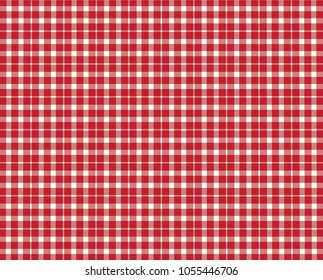 Red Gingham pattern. Texture from rhombus/squares for - plaid, tablecloths, clothes, shirts, dresses, paper, bedding, blankets, quilts and other textile products. Vector illustration.