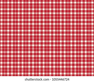 Red Gingham pattern. Texture from rhombus/squares for - plaid, tablecloths, clothes, shirts, dresses, paper, bedding, blankets, quilts and other textile products. Vector illustration.