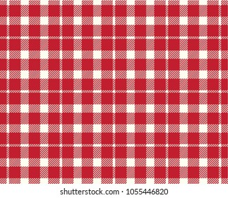 Red Gingham pattern. Texture from rhombus/squares for - plaid, tablecloths, clothes, shirts, dresses, paper, bedding, blankets, quilts and other textile products. Vector illustration.