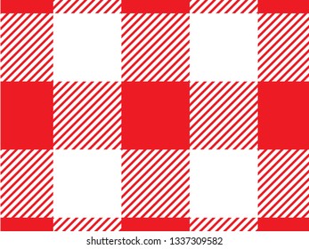 Red Gingham pattern. Texture from rhombus/squares for - plaid, tablecloths, clothes, shirts, dresses, paper, bedding, blankets, quilts and other textile products. Vector illustration. 