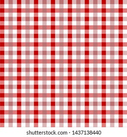 Red Gingham pattern. Texture from rhombus/squares for - plaid, tablecloths, clothes, shirts, dresses, paper, bedding, blankets, quilts and other textile products. Vector illustration EPS 10