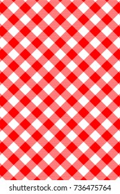 Red Gingham pattern. Texture from rhombus/squares for - plaid, tablecloths, clothes, shirts, dresses, paper, bedding, blankets, quilts and other textile products. Vector illustration.