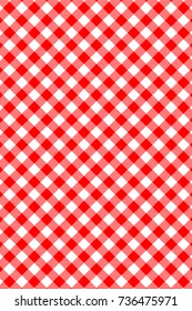 Red Gingham pattern. Texture from rhombus/squares for - plaid, tablecloths, clothes, shirts, dresses, paper, bedding, blankets, quilts and other textile products. Vector illustration.
