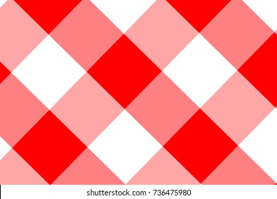 Red Gingham pattern. Texture from rhombus/squares for - plaid, tablecloths, clothes, shirts, dresses, paper, bedding, blankets, quilts and other textile products. Vector illustration.