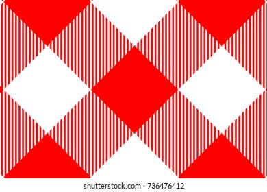 Red Gingham pattern. Texture from rhombus/squares for - plaid, tablecloths, clothes, shirts, dresses, paper, bedding, blankets, quilts and other textile products. Vector illustration.