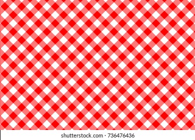 Red Gingham pattern. Texture from rhombus/squares for - plaid, tablecloths, clothes, shirts, dresses, paper, bedding, blankets, quilts and other textile products. Vector illustration.