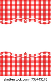 Red Gingham pattern. Texture from rhombus/squares for - plaid, tablecloths, clothes, shirts, dresses, paper, bedding, blankets, restaurant menu, quilts and other textile products. Vector illustration.