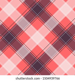 Red Gingham pattern. Texture from squares for - plaid, tablecloths, clothes, shirts, dresses, paper, bedding, blankets, quilts and other textile products. Vector illustration EPS 10