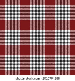 Red gingham plaid. Seamless textile background pattern. 