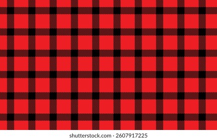 Red gingham, rhombus, buffalo or lumberjack plaid. Tartan pattern. Vector flanel, memphis style, textile texture. Luxury check or checker dresses. Scottish style cage. Scot zigzag weaving. Farmer.