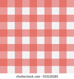 Red Gingham seamless pattern. Perpendicular strips. Texture for - plaid, tablecloths, clothes, shirts, dresses, paper, bedding, blankets, quilts and other textile products. Vector illustration.