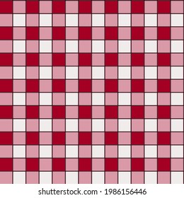 Patrón de Gingham sin fisuras. Fondo de tela picnica. Color rojo y blanco: textura de manteles y manteles. Ilustración del vector