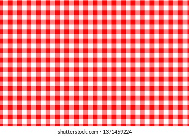 Red Gingham seamless pattern. Texture from rhombus/squares for - plaid, tablecloths, clothes, shirts, dresses, paper, bedding, blankets, quilts and other textile products. Vector illustration.