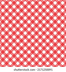 Red Gingham seamless pattern. Texture from rhombus, squares for