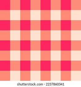 Red Gingham seamless pattern. Texture from rhombus,squares for - plaid, tablecloths, clothes, shirts, dresses, paper, bedding, blankets, quilts and other textile products. Vector illustration