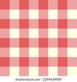 Red Gingham seamless pattern. Texture from rhombus squares for - plaid, tablecloths, clothes, shirts, dresses, paper, bedding, blankets, quilts and other textile products. Vector illustration.