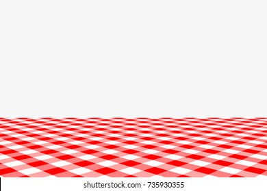 Red Gingham seamless pattern. Texture from rhombus/squares for - plaid, tablecloths, clothes, shirts, dresses, paper, bedding, blankets, quilts and other textile products. Vector illustration.