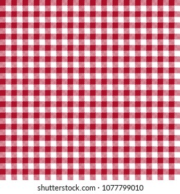 Red Gingham Seamless Pattern - Traditional red and white gingham seamless pattern