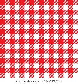 red gingham seamless pattern, vector illustration 