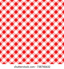 Red Gingham Tablecloth Seamless Diagonal Pattern