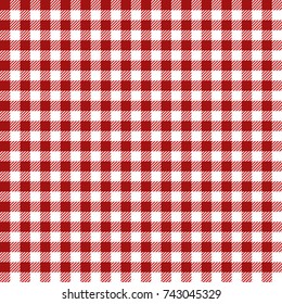 Red Gingham Tablecloth Seamless Pattern 