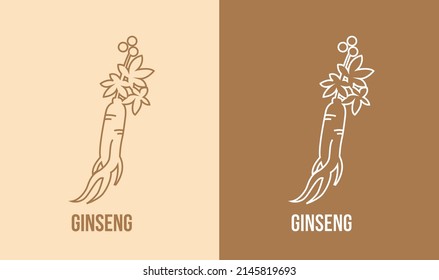 Red ginseng graphic logo emblem design