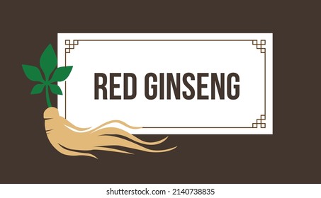 Red Ginseng Logo Design Vector Image