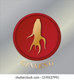 Red ginseng premium logo vector background, Herbal vector.