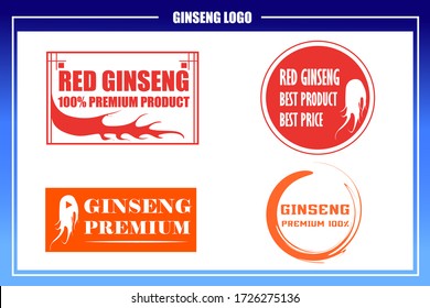 Red ginseng premium logo vector, Logo packed, herb logo.