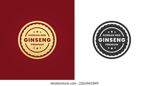 red ginseng seal or red ginseng logo vector. Best for original Korean red ginseng product labels. Red ginseng stamp design with elegant appearance. Elegant product labels vector.