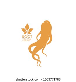 Red ginseng vector. Ginseng root on white background
