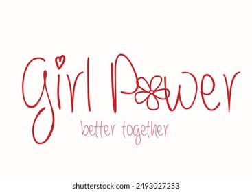 red girl power daisy flower vctor design